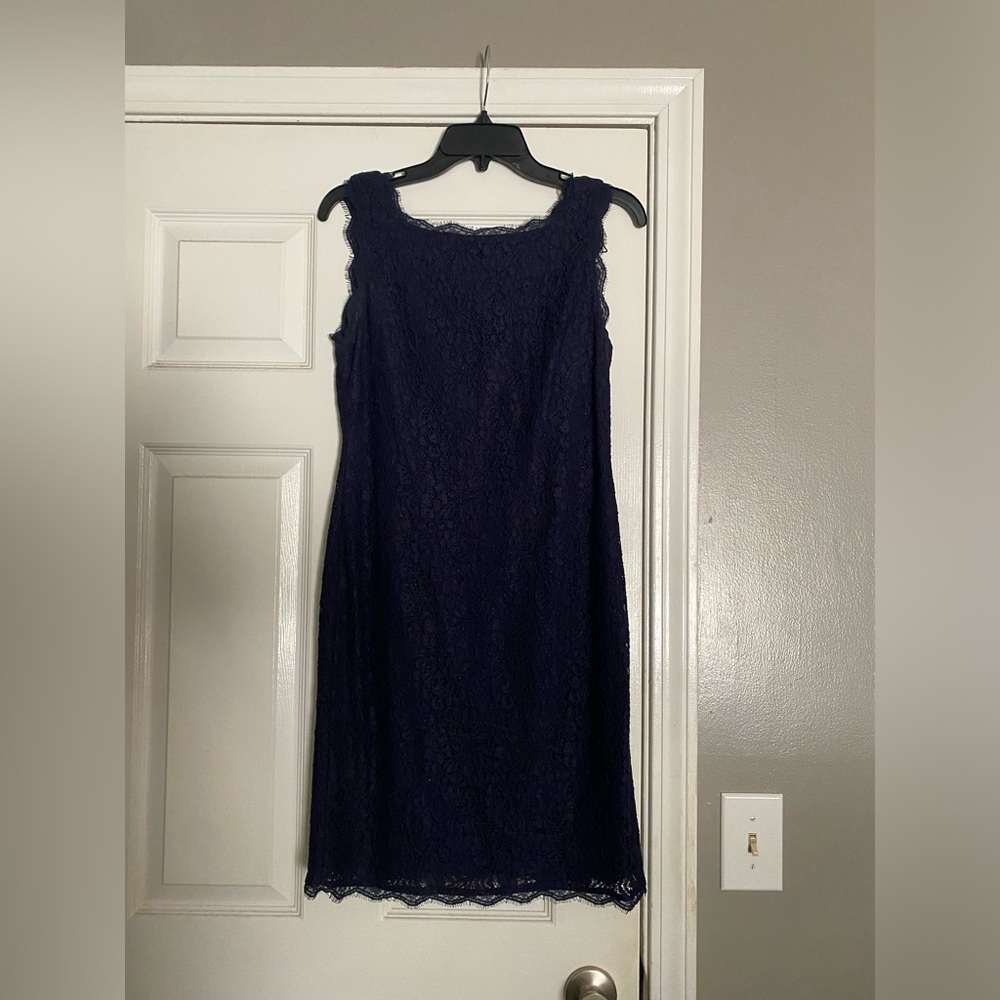 Adrianna Papell Navy Lace Dress